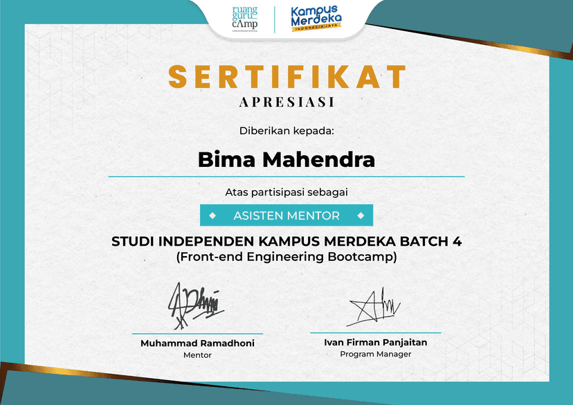Asisten Mentor Study Independent Kampus Merdeka Batch 4